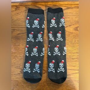 Skull Patterned Black Socks